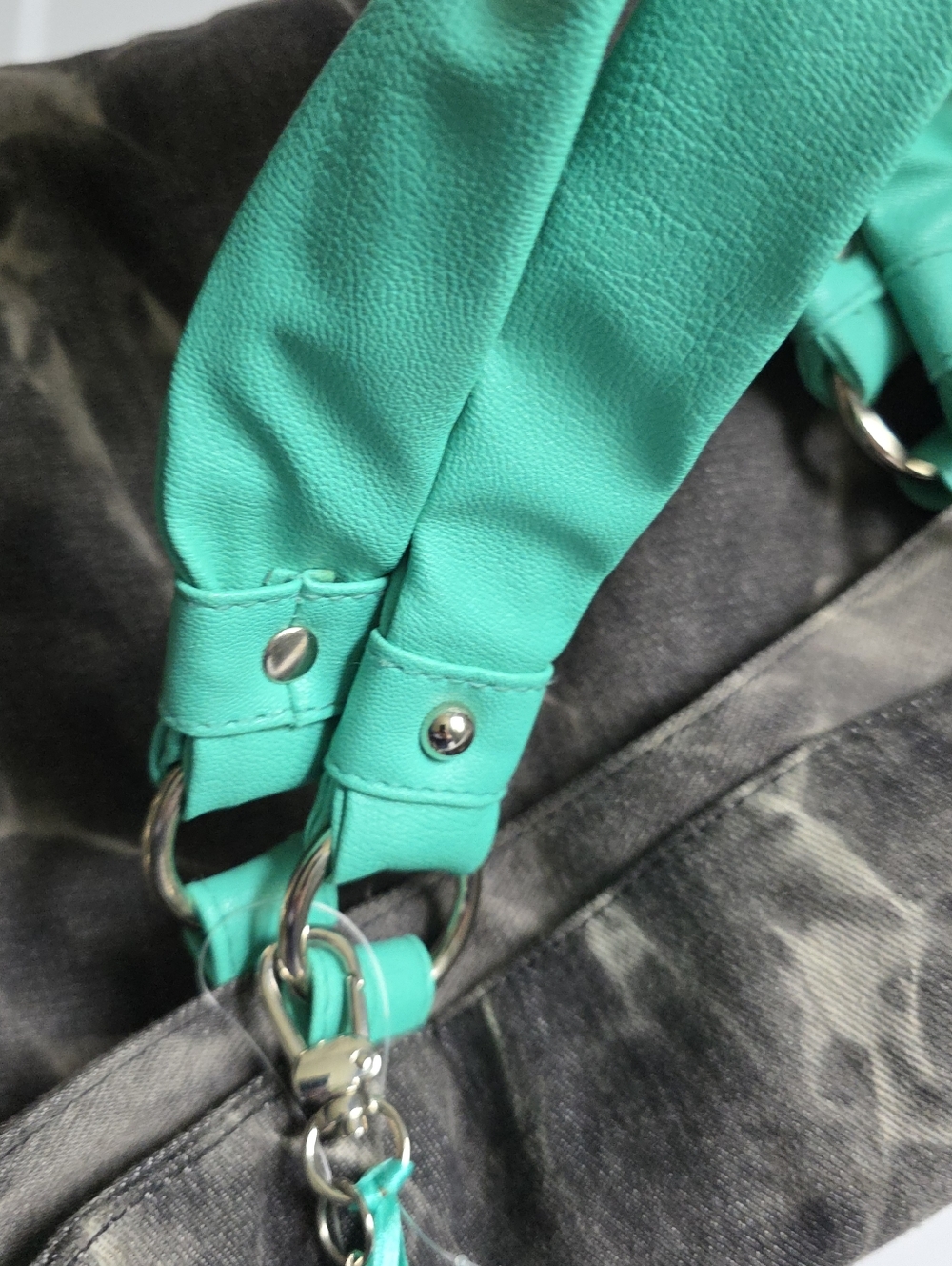 Arizona Tie Dye Denim Tote With Bag Charm NWT - Picture 10 of 16